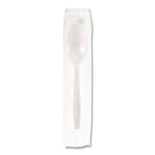 Elegant Dinnerware Heavyweight Cutlery Assortment, Individually Wrapped, 120 Forks/80 Spoons/40 Knives, White, 240/Box