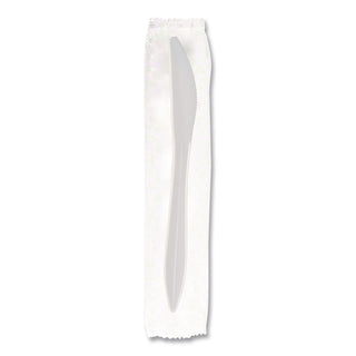 Elegant Dinnerware Heavyweight Cutlery Assortment, Individually Wrapped, 120 Forks/80 Spoons/40 Knives, White, 240/Box