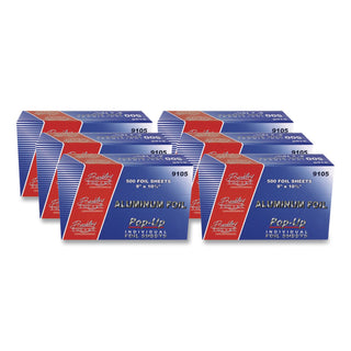 Pop-Up Aluminum Foil, 9 x 10.75, 500 Sheets/Pack, 6 Packs/Carton