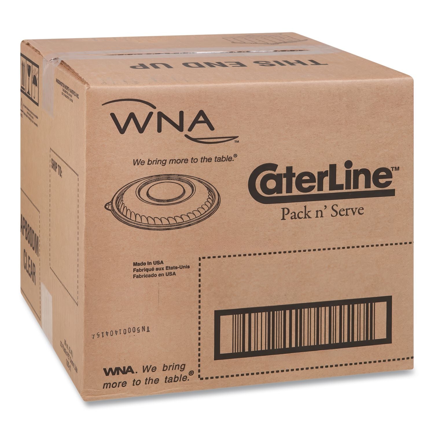 Caterline Pack n' Serve Plastic Lids, Dome Lid, 12" Diameter x 1.5"h, Clear, 25/Carton