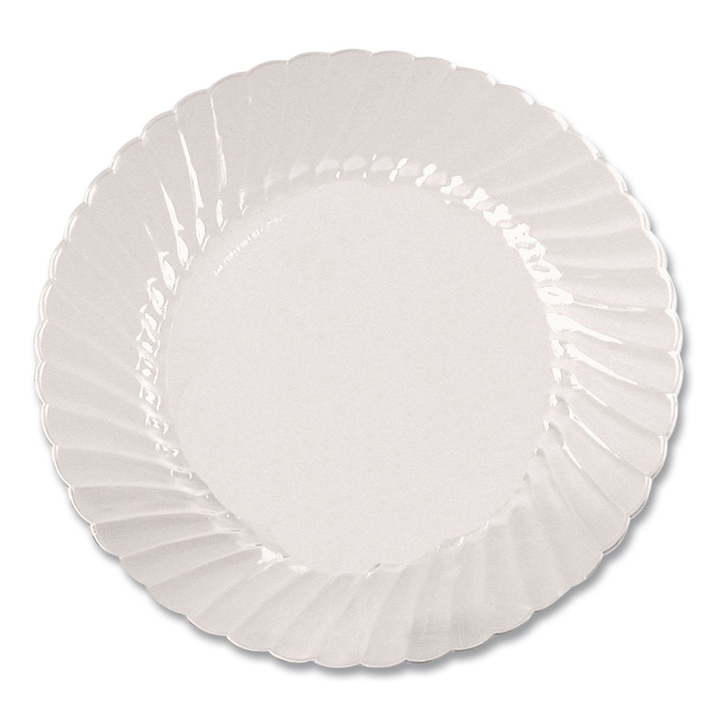Classicware Plastic Plates, 6" dia, Clear, 12/Pack, 15 Packs/Carton