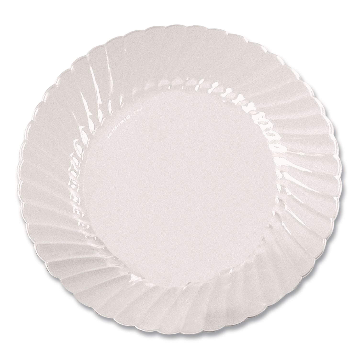 Classicware Plastic Plates, 6" dia, Clear, 12/Pack, 15 Packs/Carton