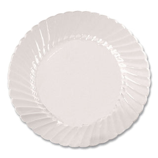 Classicware Plastic Plates, 6" dia, Clear, 12/Pack, 15 Packs/Carton