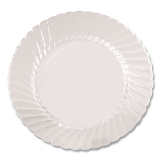Classicware Plates, Plastic, 10.25" dia, Clear, 12/Bag, 12 Bags/Carton