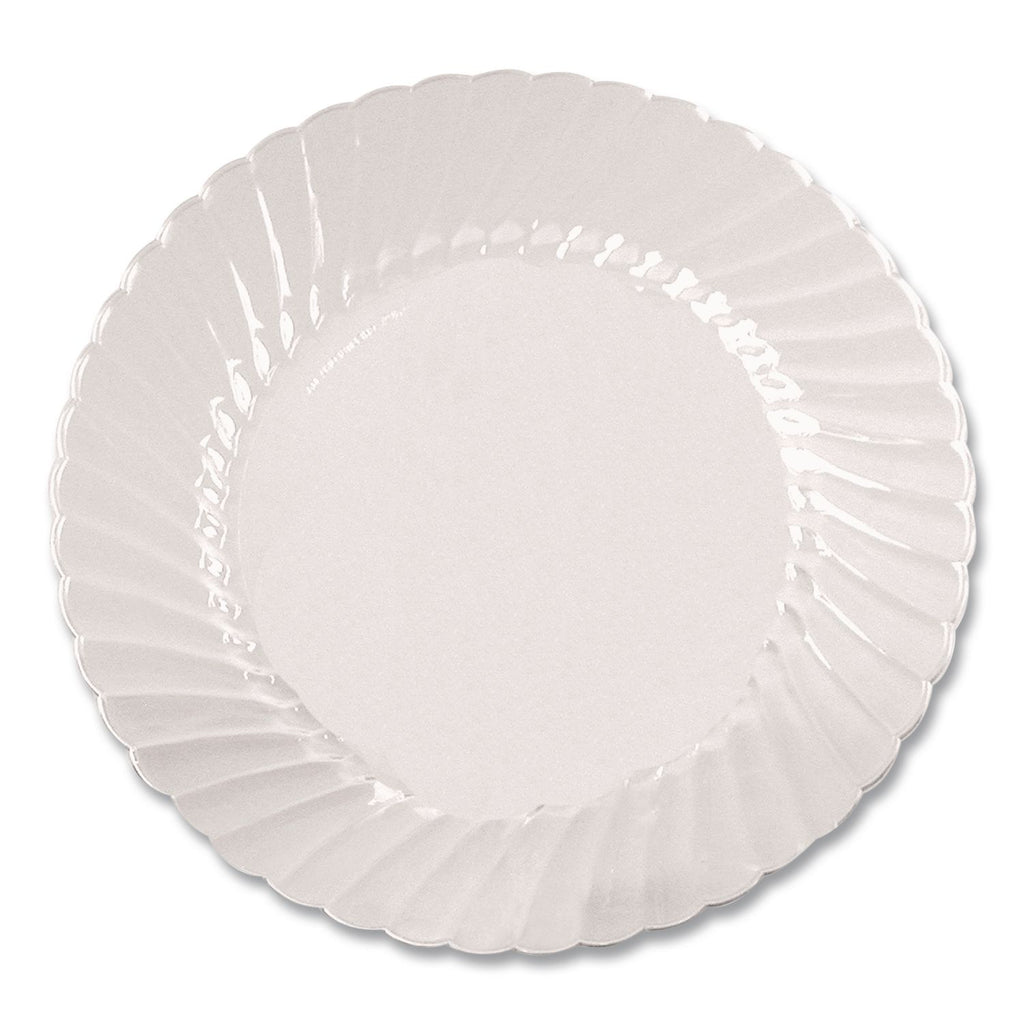Classicware Plastic Dinnerware Plates, 10.25" dia, Clear, 12/Pack
