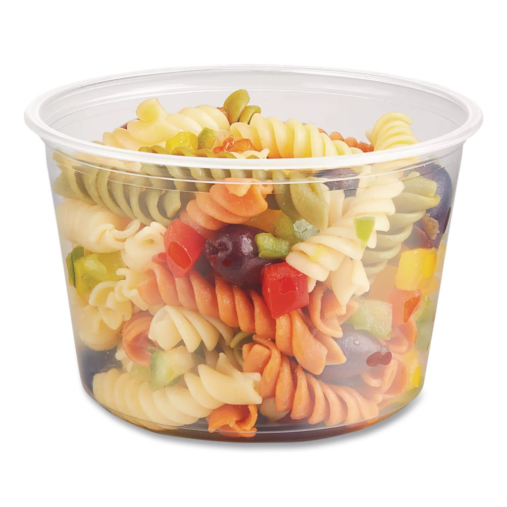 Deli Containers, 16 oz, Clear, Plastic, 50/Pack, 10 Packs/Carton