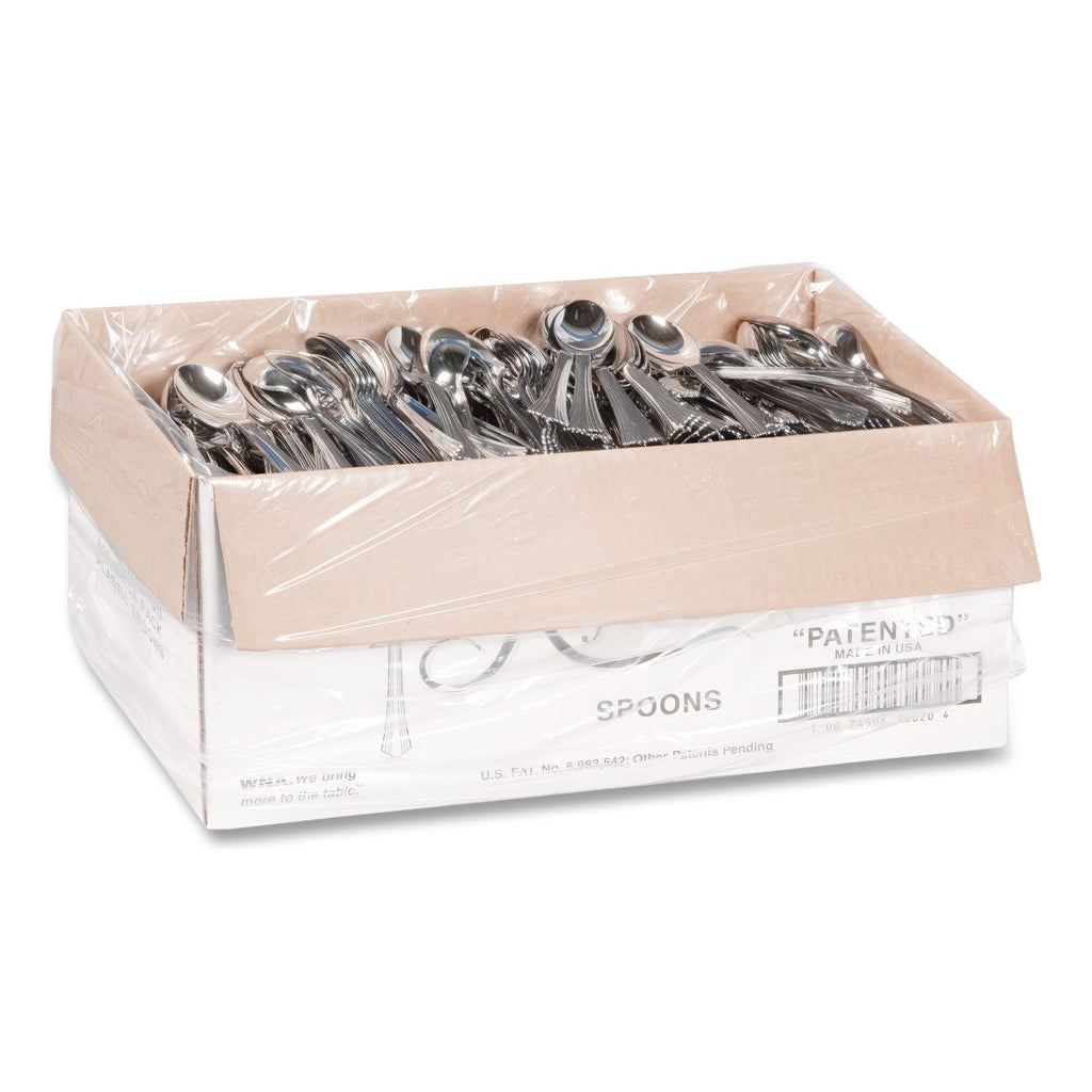 Heavyweight Plastic Spoons, Silver, 6 1/4", Reflections Design, 600/Carton