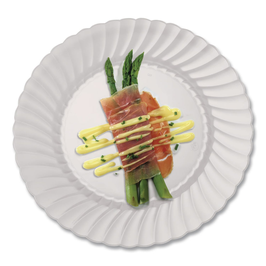 Classicware Plates, Plastic, 9" dia, Clear, 18/Bag, 10 Bags/Carton