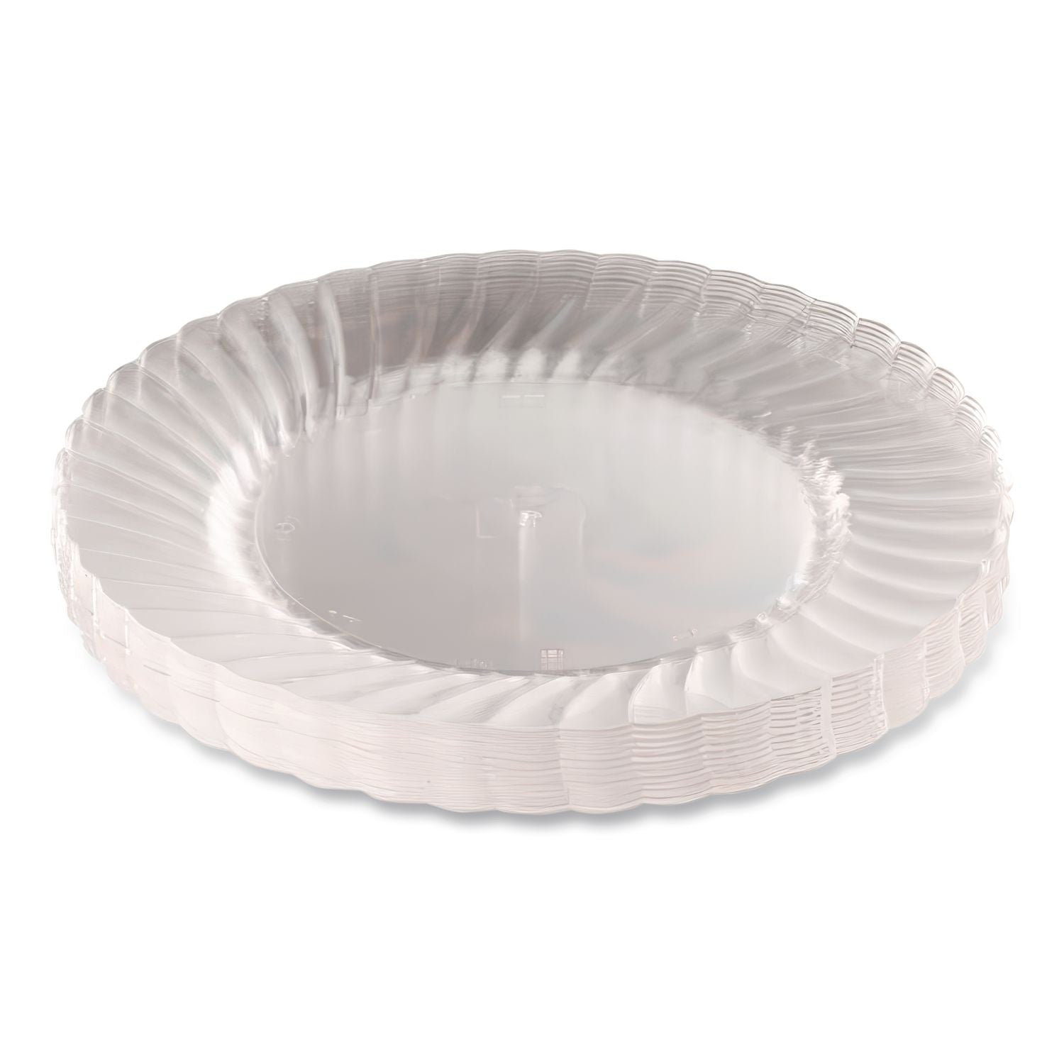Classicware Plastic Dinnerware Plates, 10.25" dia, Clear, 12/Pack