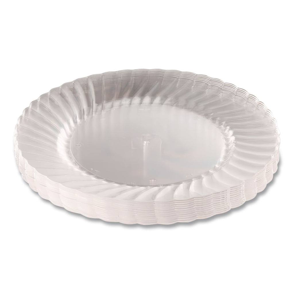 Classicware Plastic Plates, 6" dia, Clear, 12/Pack, 15 Packs/Carton