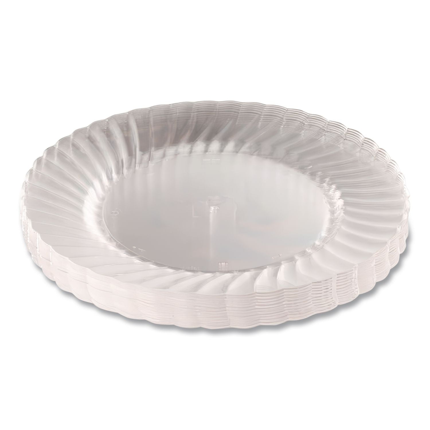 Classicware Plastic Plates, 6" dia, Clear, 12/Pack, 15 Packs/Carton