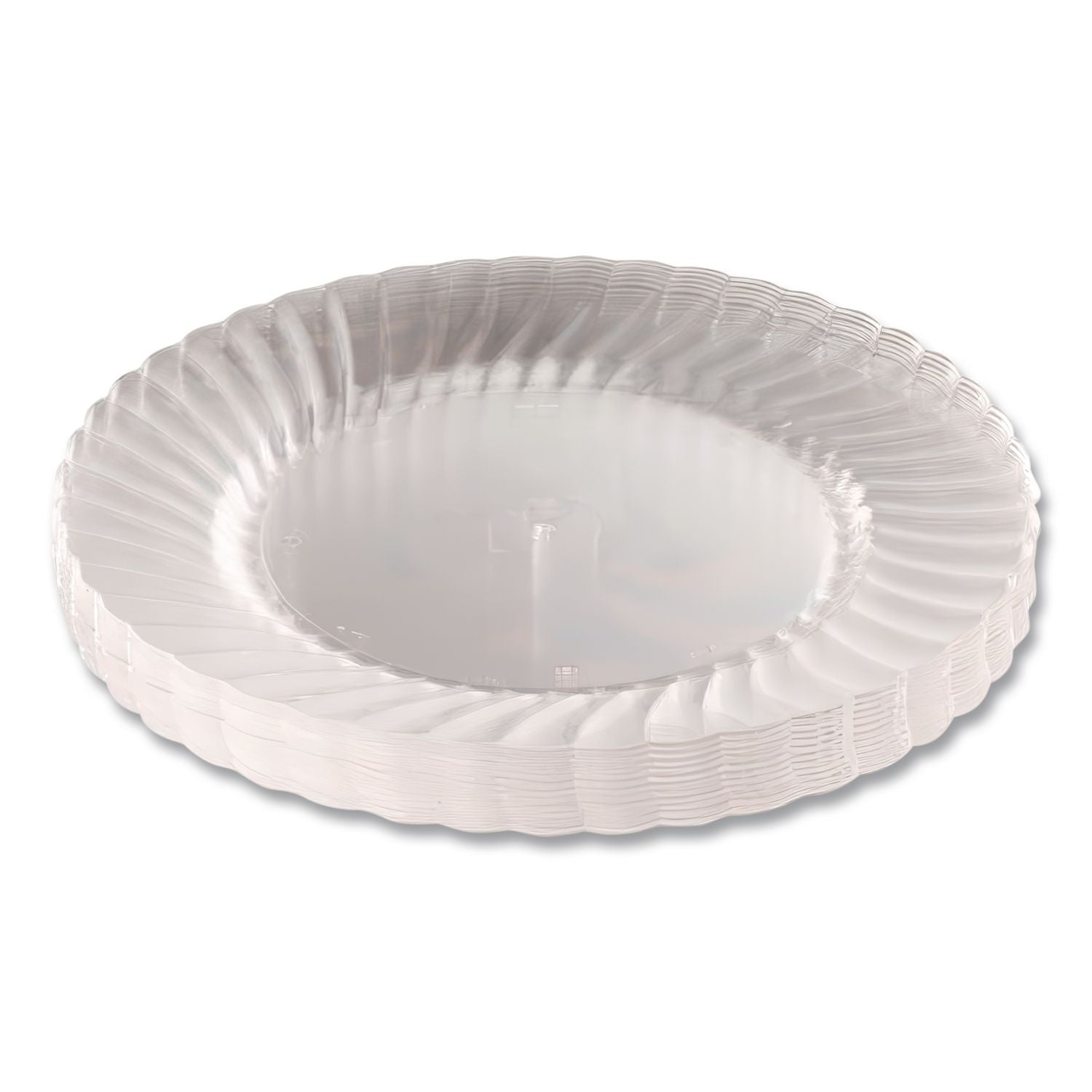 Classicware Plates, Plastic, 10.25" dia, Clear, 12/Bag, 12 Bags/Carton