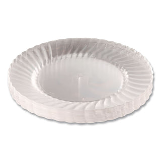 Classicware Plates, Plastic, 10.25" dia, Clear, 12/Bag, 12 Bags/Carton