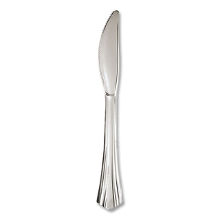 Reflections Heavyweight Plastic Utensils, Knife, Silver, 7 1/2", 40/Pack