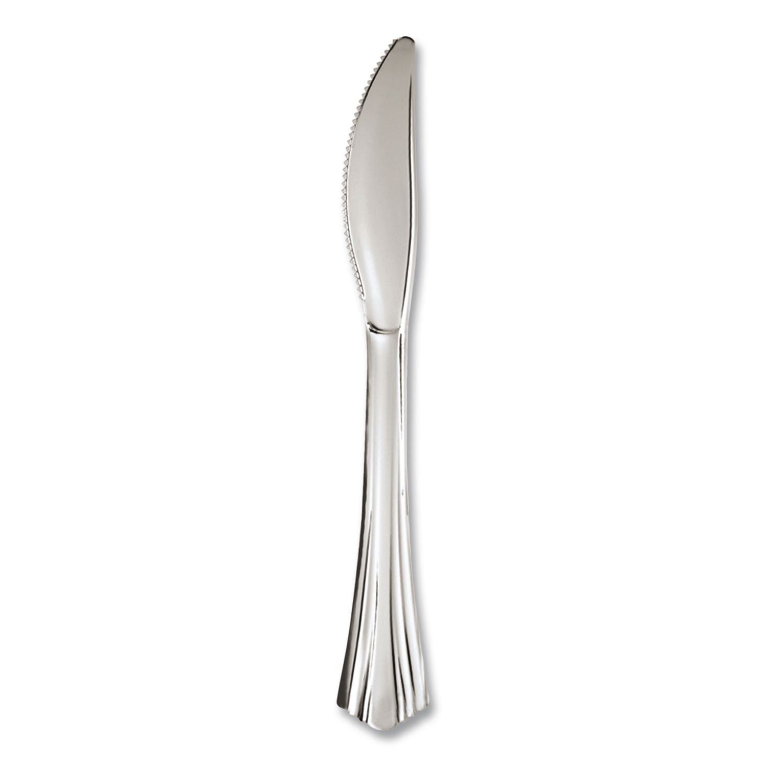 Reflections Heavyweight Plastic Utensils, Knife, Silver, 7 1/2", 40/Pack