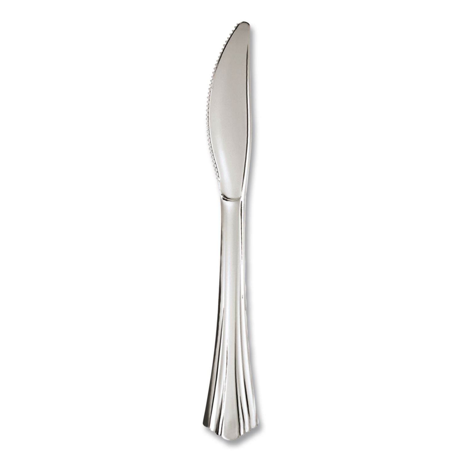 Reflections Heavyweight Plastic Utensils, Knife, Silver, 7 1/2", 40/Pack