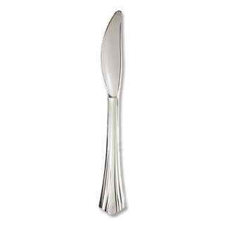 Reflections Heavyweight Plastic Utensils, Knife, Silver, 7 1/2", 40/Pack