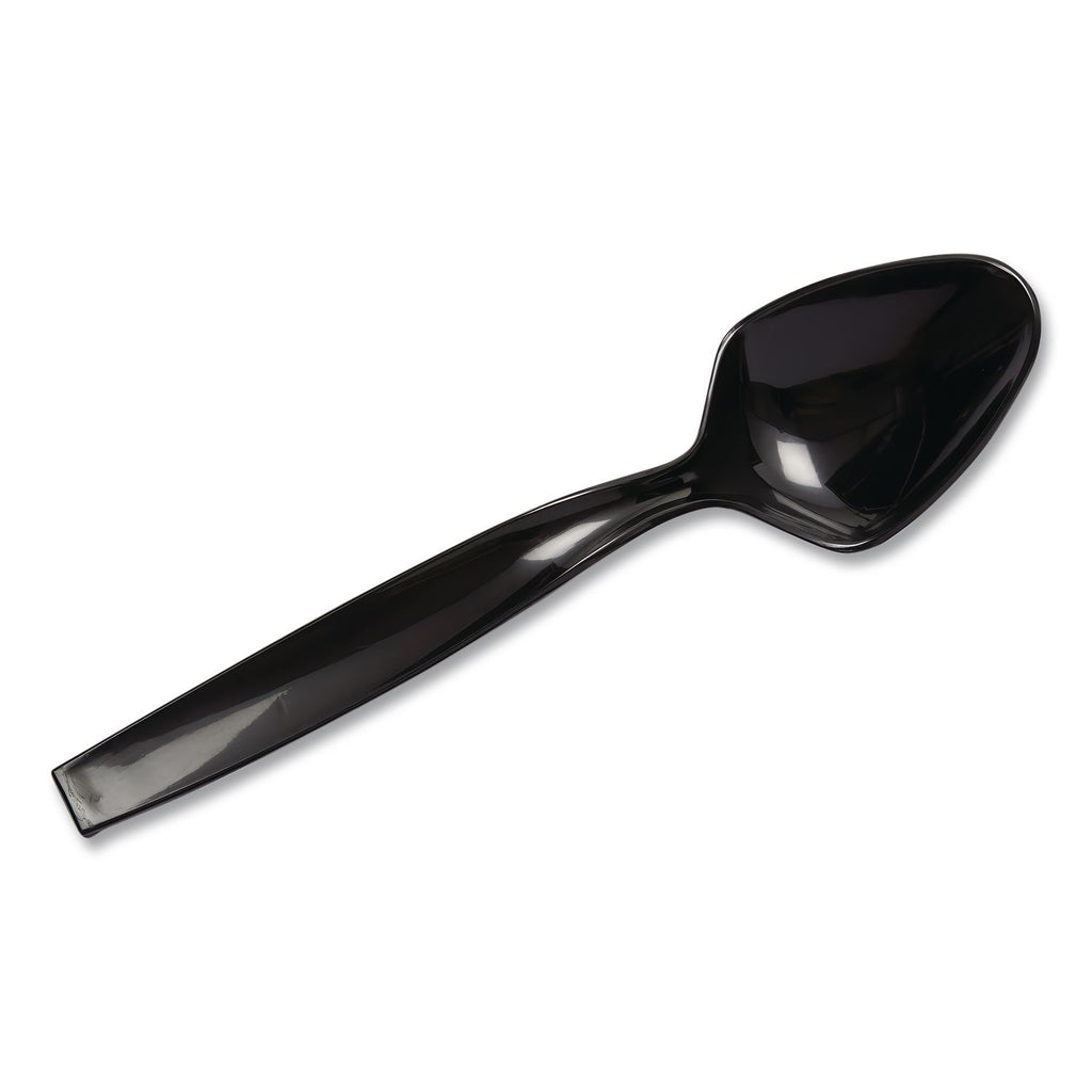 Plastic Spoons, 9 Inches, Black, 144/Case