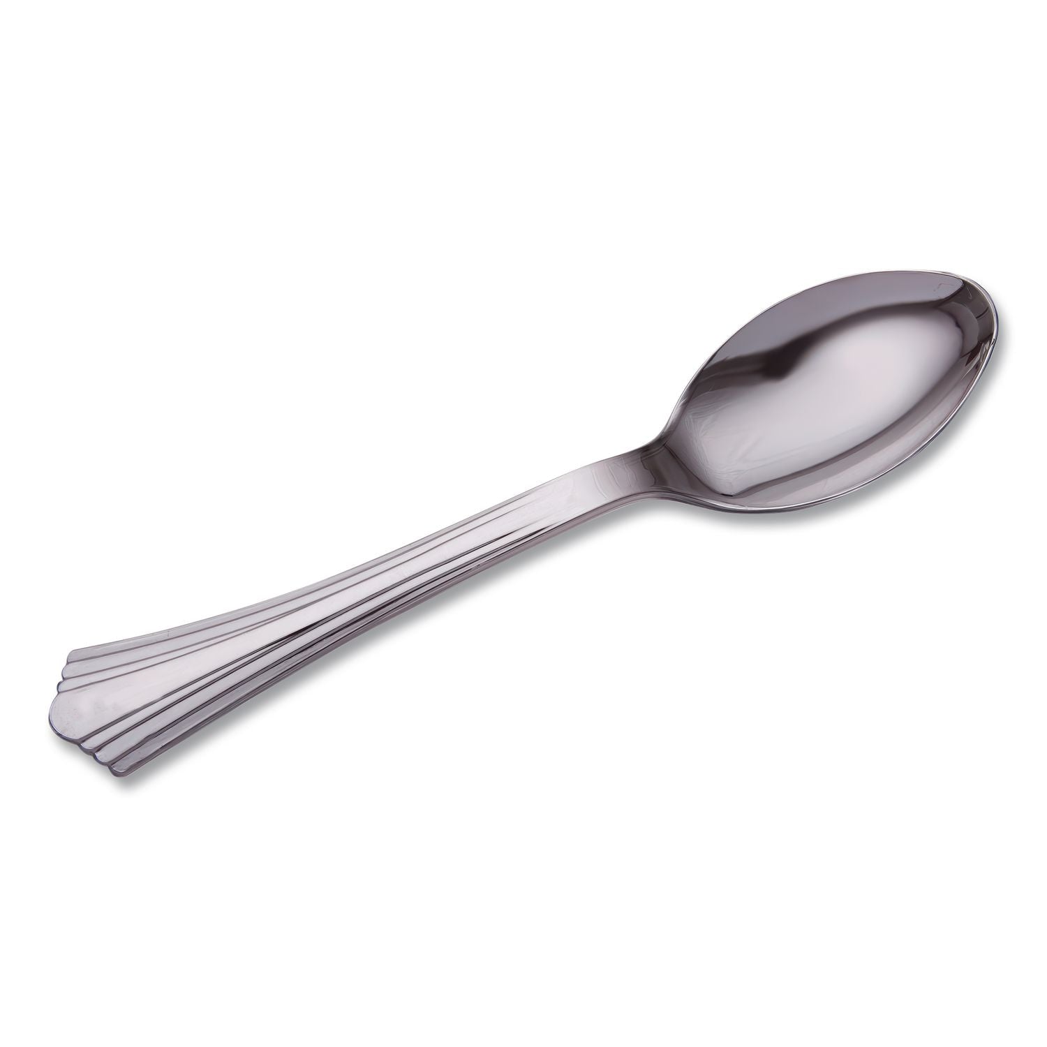Heavyweight Plastic Spoons, Silver, 6 1/4", Reflections Design, 600/Carton