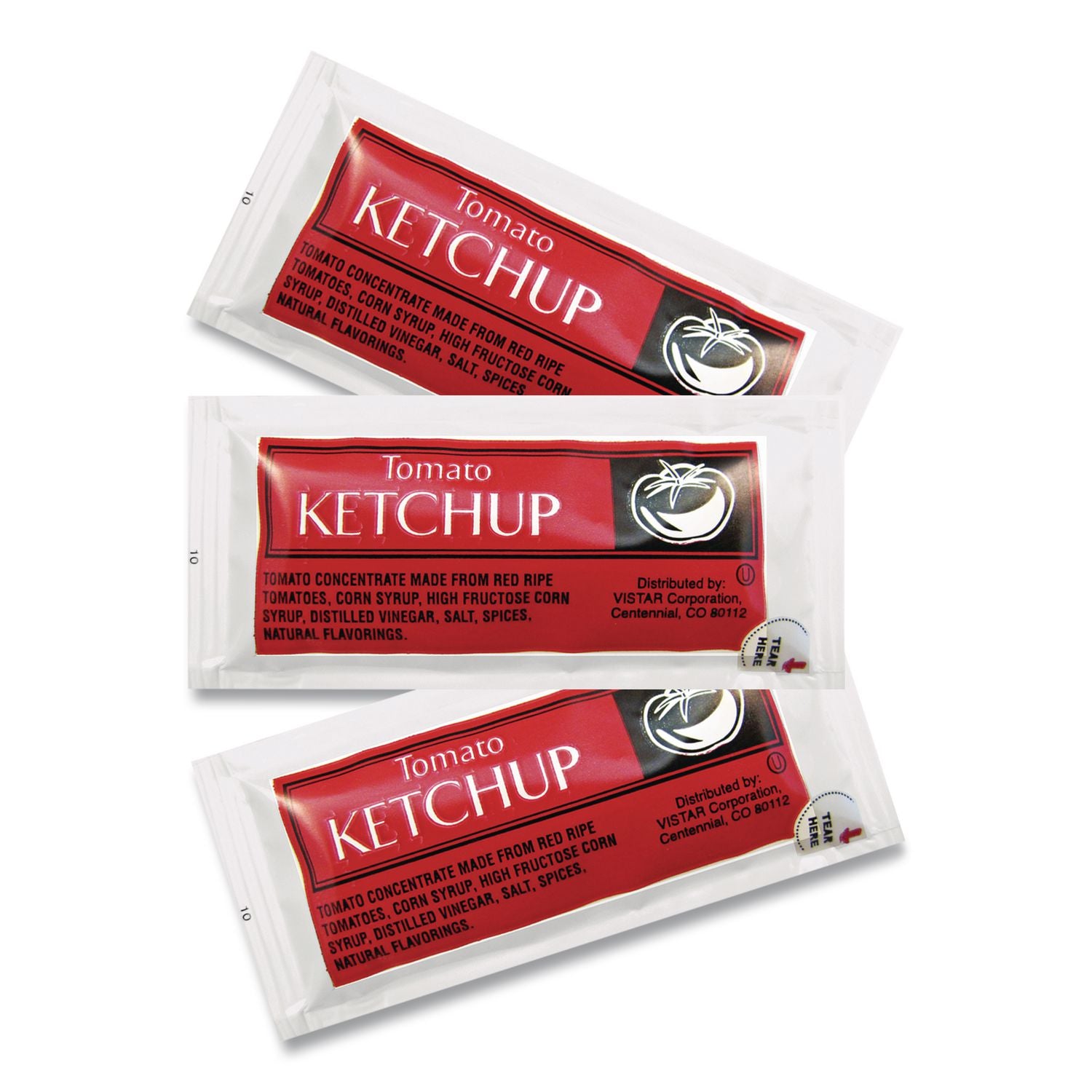 Condiment Packets, Ketchup, 0.25 oz Packet, 200/Carton