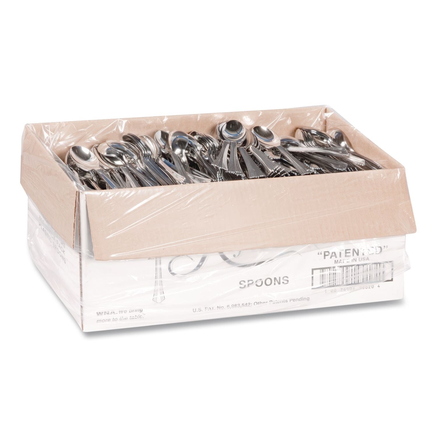 Heavyweight Plastic Spoons, Silver, 6 1/4", Reflections Design, 600/Carton