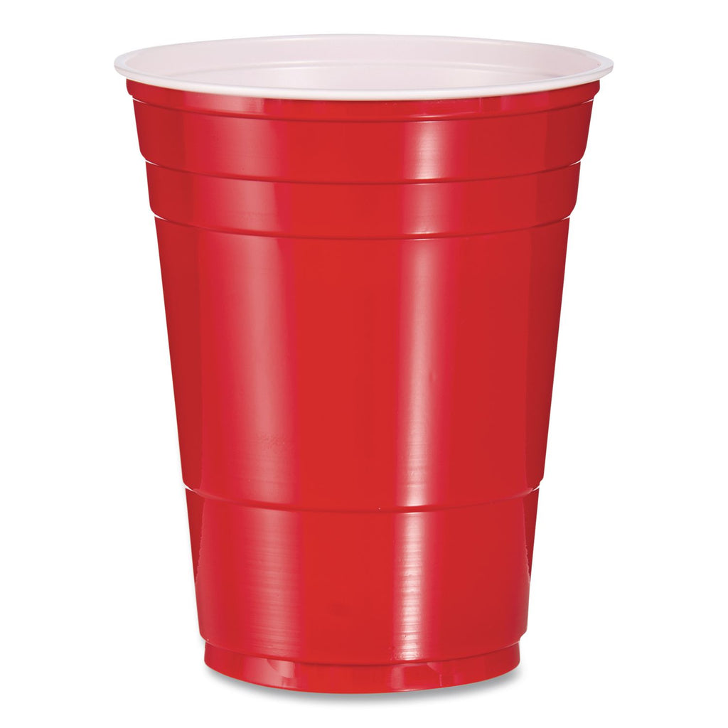 SOLO Party Plastic Cold Drink Cups, 16 oz, Red, 50/Bag, 20 Bags/Carton