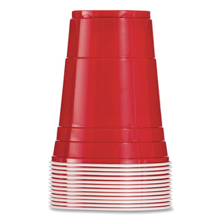 SOLO Party Plastic Cold Drink Cups, 16 oz, Red, 50/Bag, 20 Bags/Carton