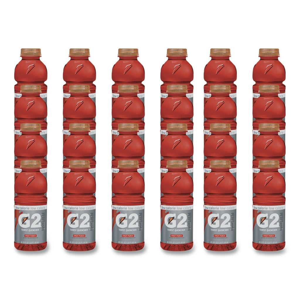 G2 Perform 02 Low-Calorie Thirst Quencher, Fruit Punch, 20 oz Bottle, 24/Carton