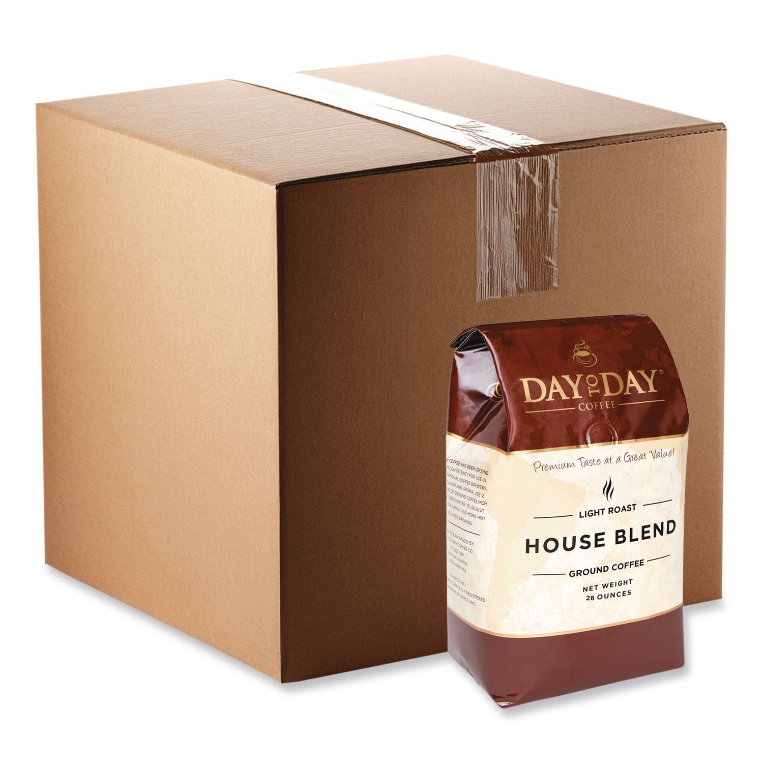 100% Pure Coffee, House Blend, Ground, 28 oz Bag, 3/Pack