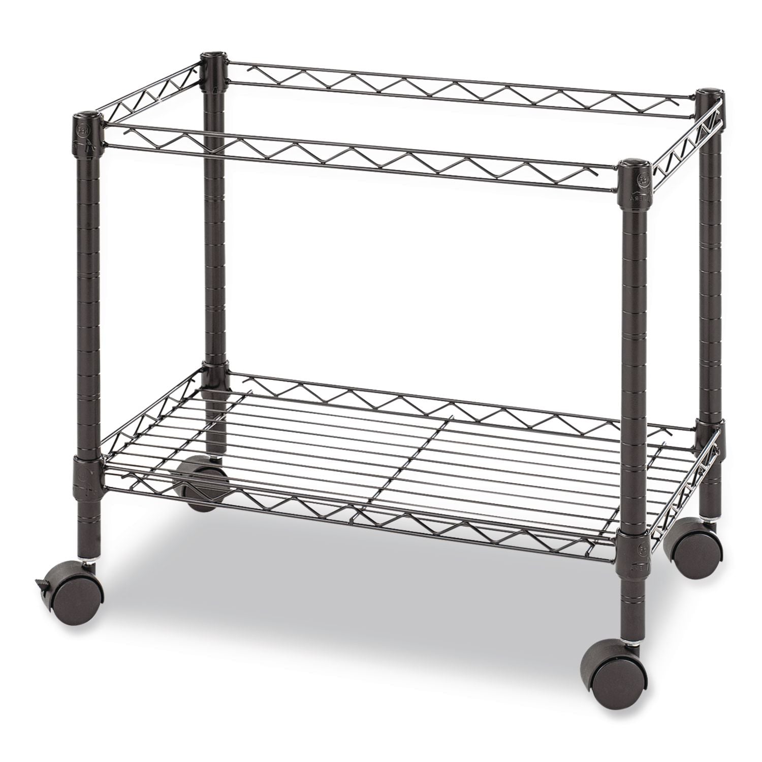 One-Tier File Cart for Side-to-Side Filing, Metal, 1 Shelf, 1 Bin, 24" x 14" x 21", Black