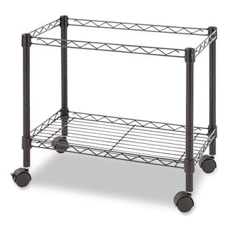 One-Tier File Cart for Side-to-Side Filing, Metal, 1 Shelf, 1 Bin, 24" x 14" x 21", Black