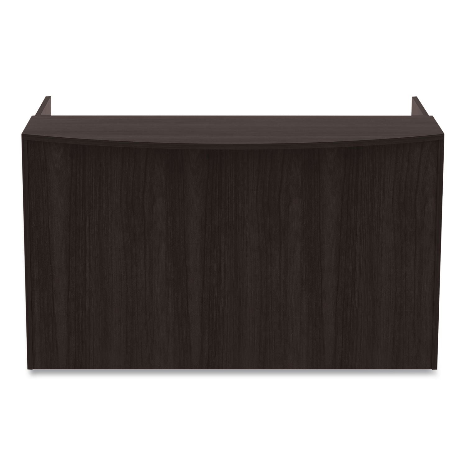 Alera Valencia Series Reception Desk with Transaction Counter, 71" x 35.5" x 29.5" to 42.5", Espresso