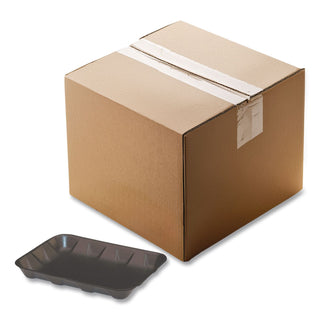 Supermarket Tray, #4D, 9.58 x 7.08 x 1.25, Black, Foam, 400/Carton