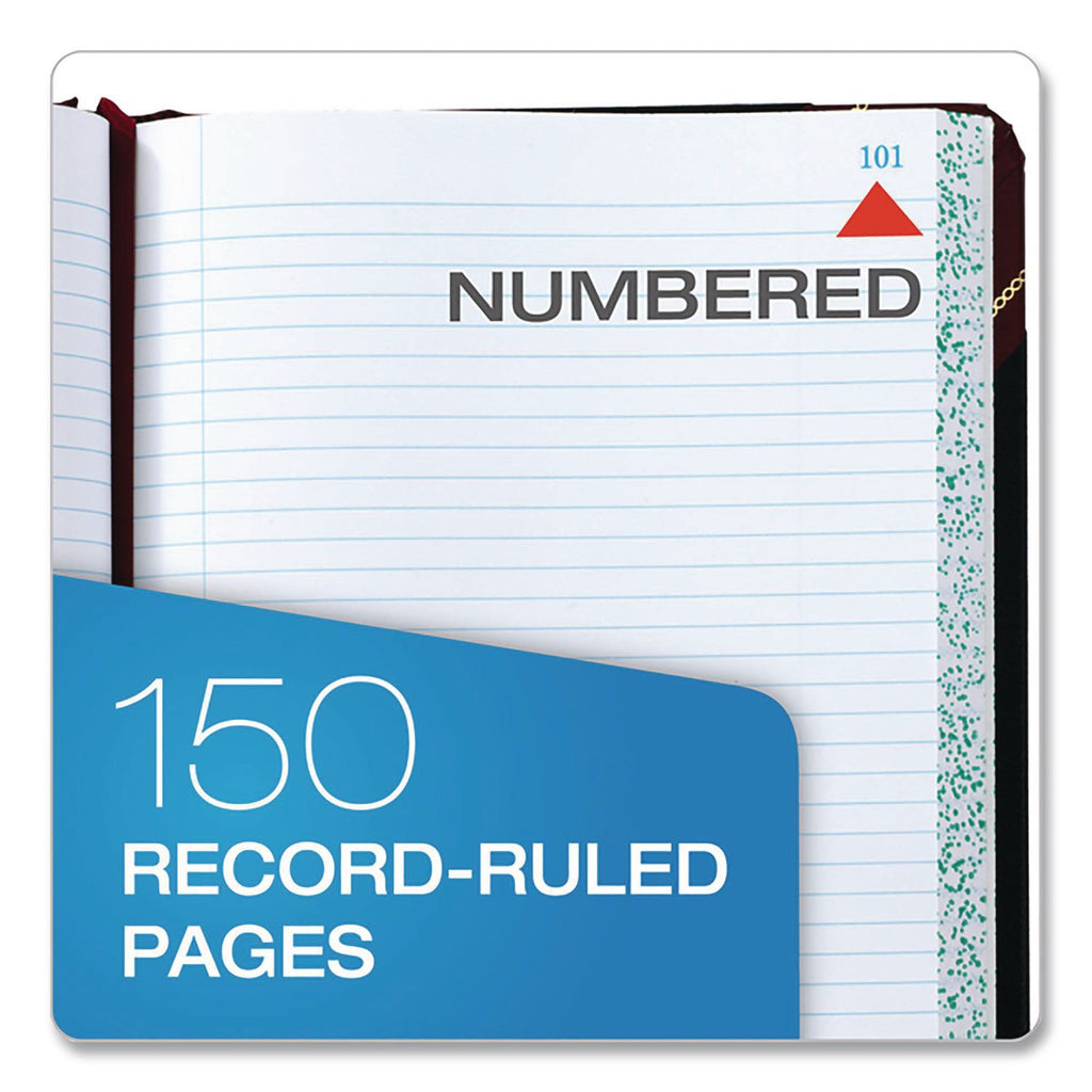 Log Book, List-Management Format with Medium/College Rule, Black/Red Cover, (150) 10.13 x 7.78 Sheets
