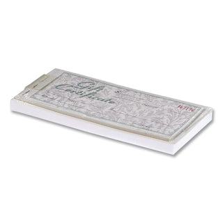 Gift Certificates with Envelopes, 8 x 3.4, White/Canary, 25/Book