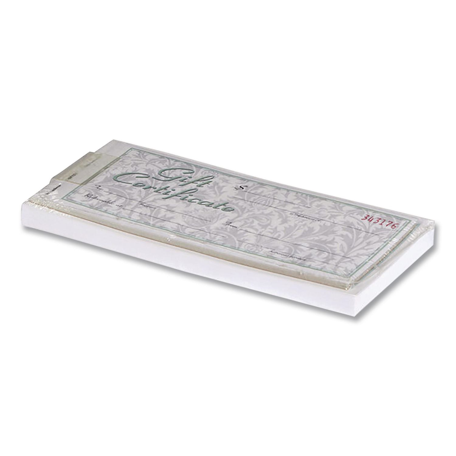 Gift Certificates with Envelopes, 8 x 3.4, White/Canary, 25/Book