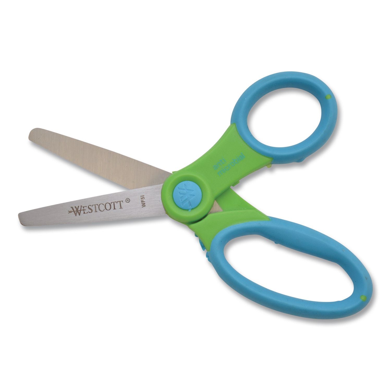 Ultra Soft Handle Scissors w/Antimicrobial Protection, Rounded Tip, 5" Long, 2" Cut Length, Randomly Assorted Straight Handle