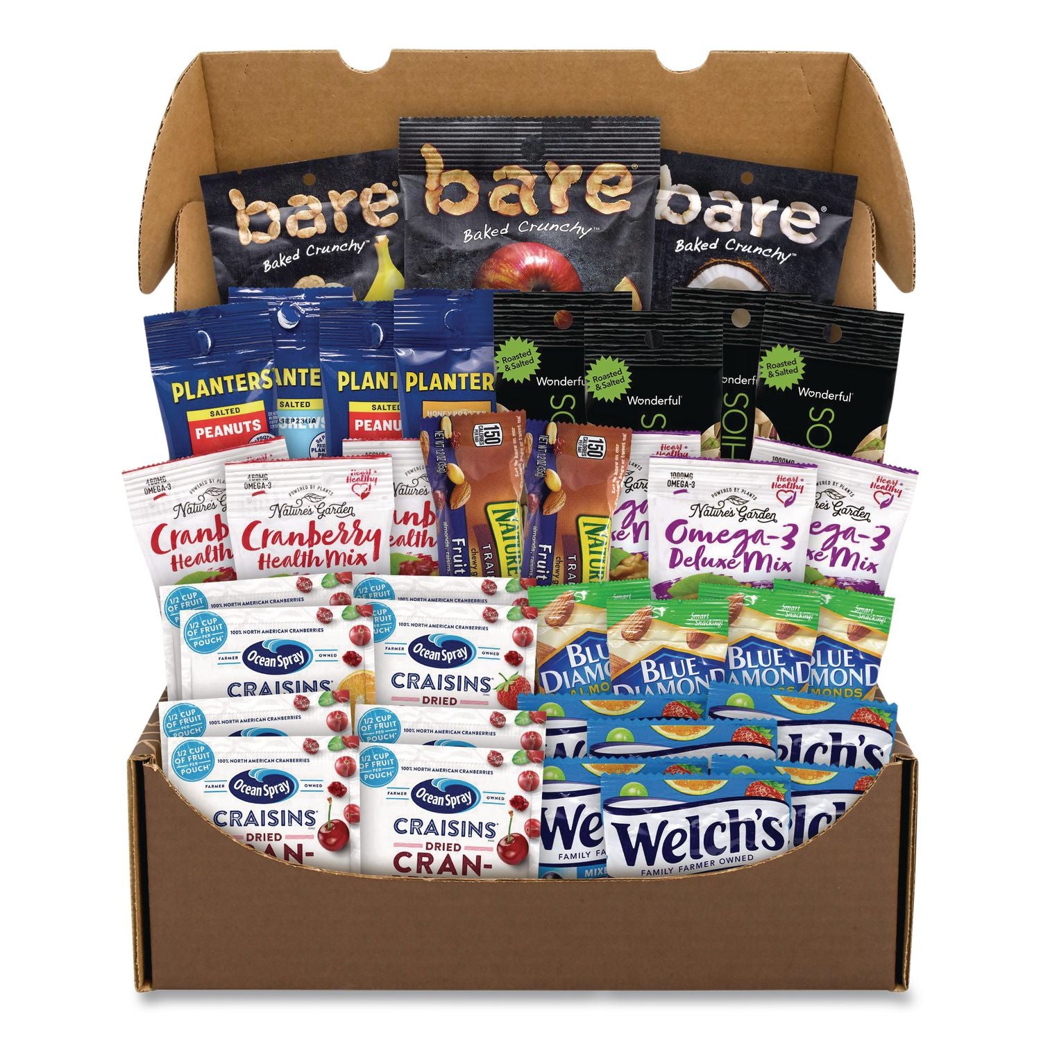 Fruits and Nuts Snack Box, 37 Assorted Snacks/Box, Ships in 1-3 Business Days