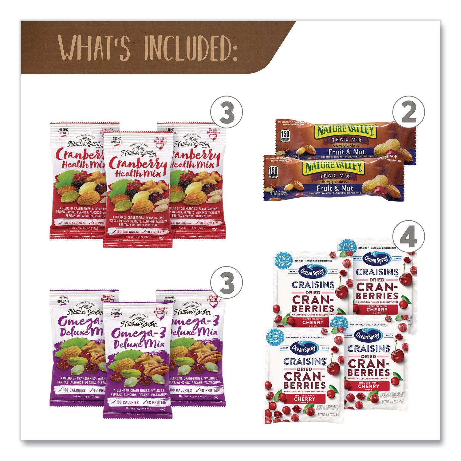 Fruits and Nuts Snack Box, 37 Assorted Snacks/Box, Ships in 1-3 Business Days