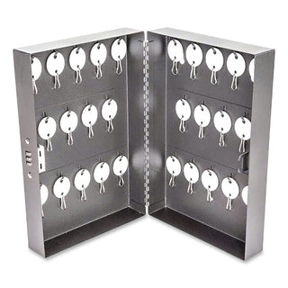 Combination Lockable Key Cabinet, 28-Key, Metal, Black, 7.75 x 3.25 x 11.5