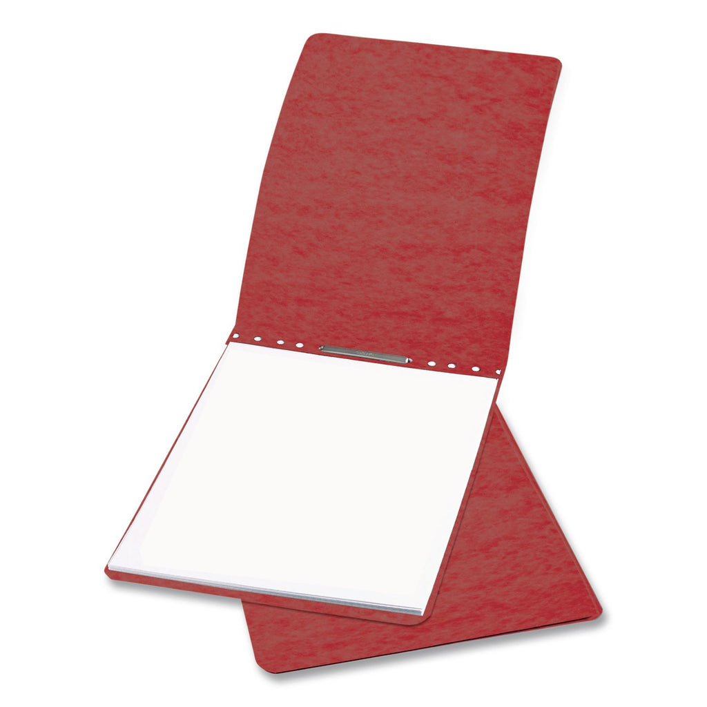 PRESSTEX Report Cover with Tyvek Reinforced Hinge, Top Bound, Two-Piece Prong Fastener, 2" Capacity, 8.5 x 11, Red/Red