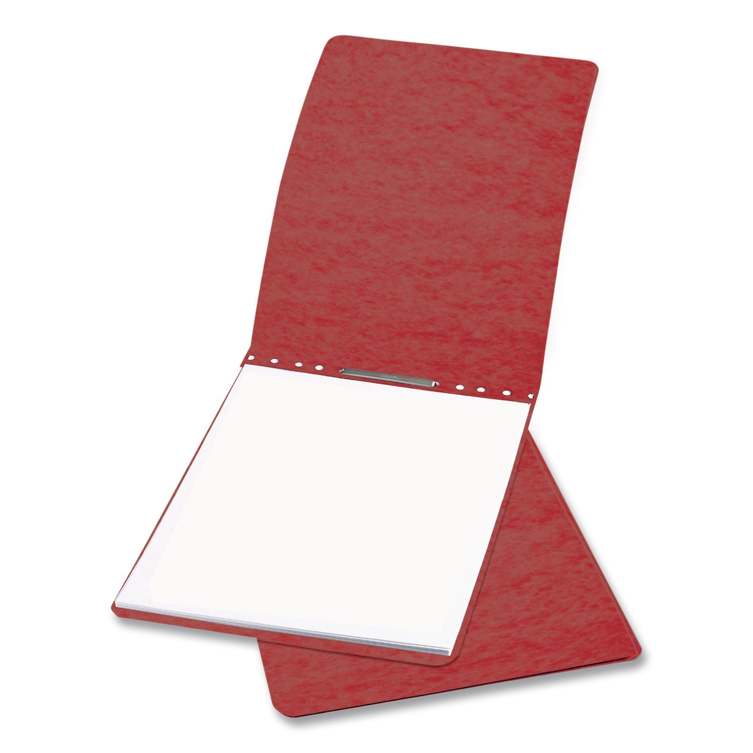 PRESSTEX Report Cover with Tyvek Reinforced Hinge, Top Bound, Two-Piece Prong Fastener, 2" Capacity, 8.5 x 11, Red/Red