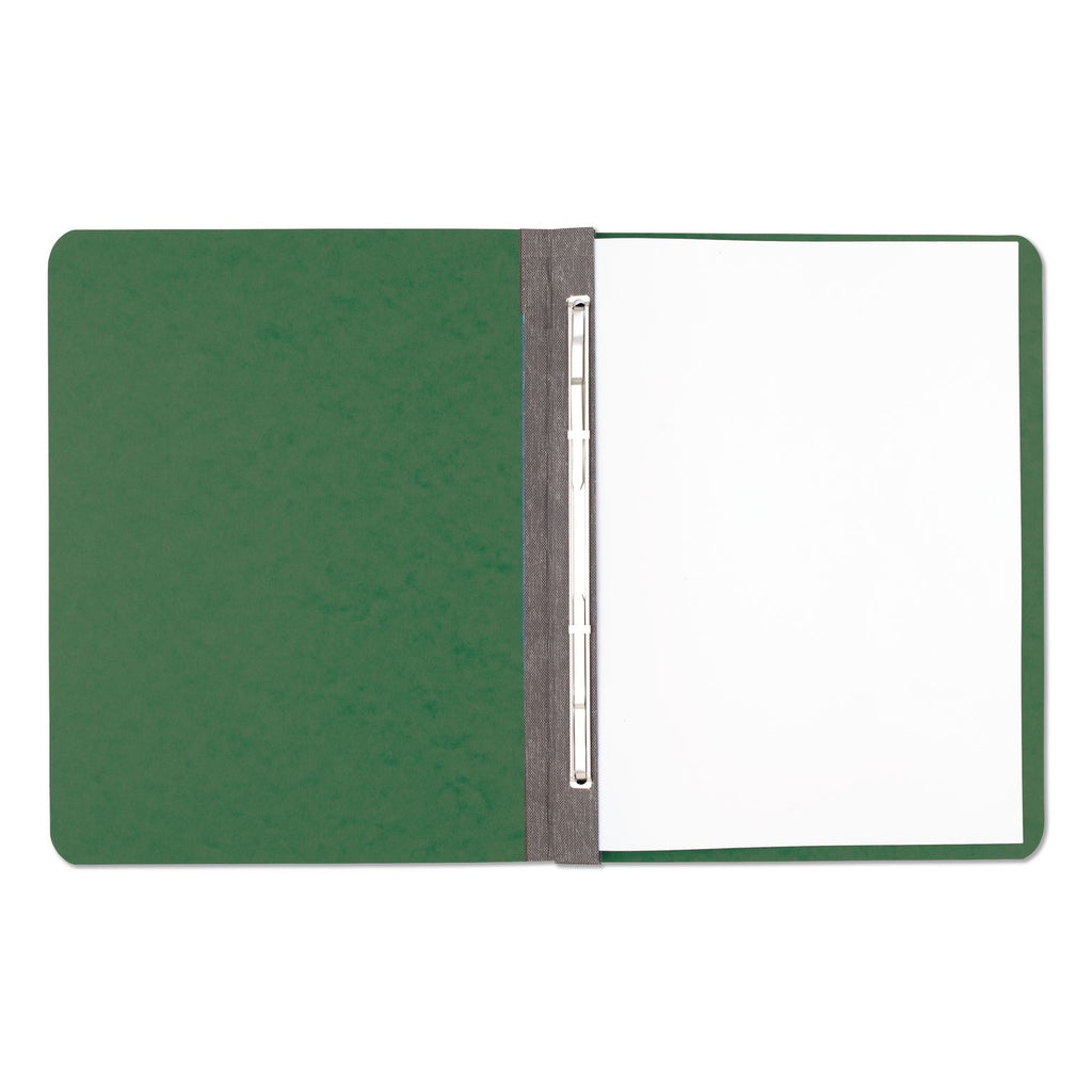 PRESSTEX Report Cover with Tyvek Reinforced Hinge, Side Bound, 2-Piece Prong Fastener, 8.5 x 11, 3" Capacity, Dark Green