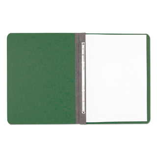 PRESSTEX Report Cover with Tyvek Reinforced Hinge, Side Bound, 2-Piece Prong Fastener, 8.5 x 11, 3" Capacity, Dark Green