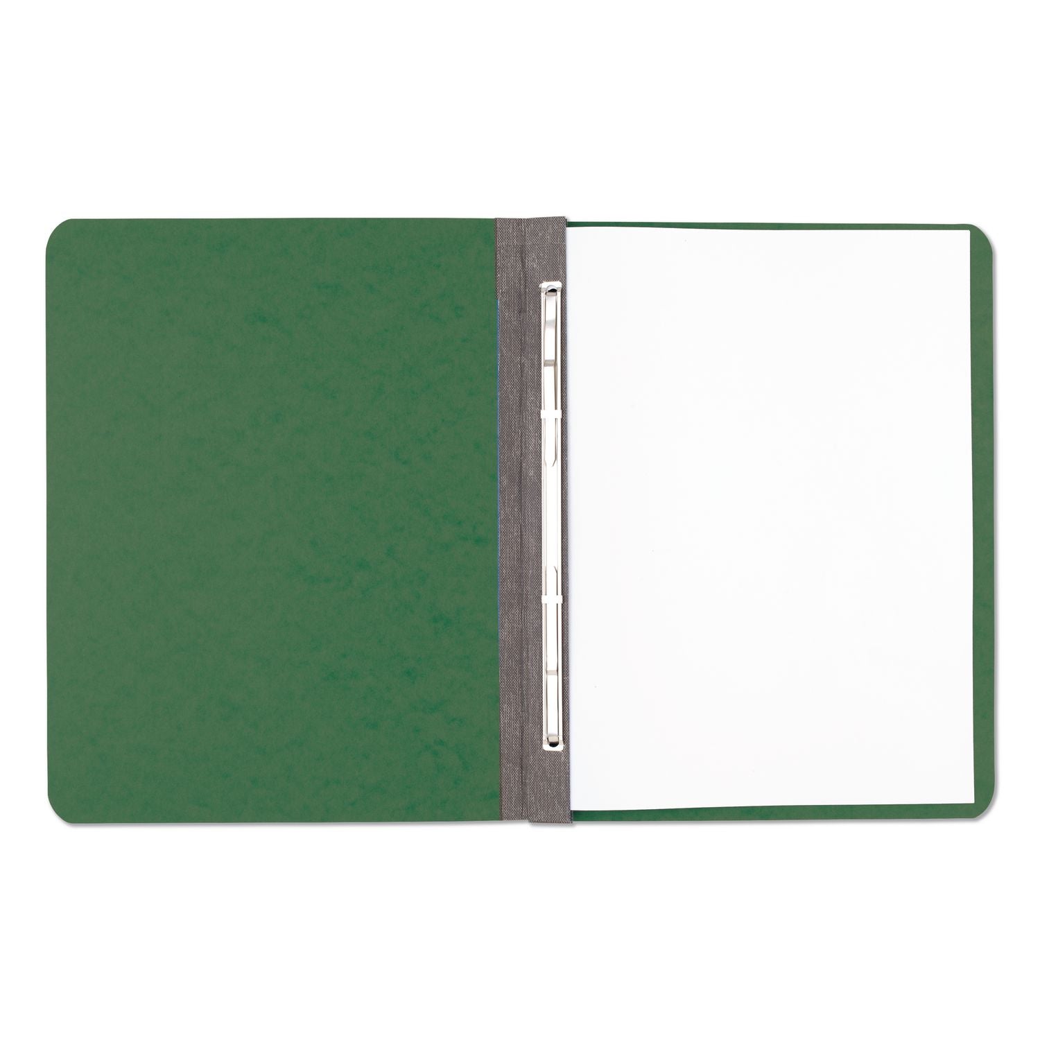 PRESSTEX Report Cover with Tyvek Reinforced Hinge, Side Bound, 2-Piece Prong Fastener, 8.5 x 11, 3" Capacity, Dark Green