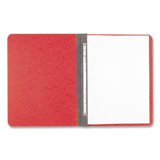 Pressboard Report Cover with Tyvek Reinforced Hinge, Two-Piece Prong Fastener, 3" Capacity, 8.5 x 11, Executive Red