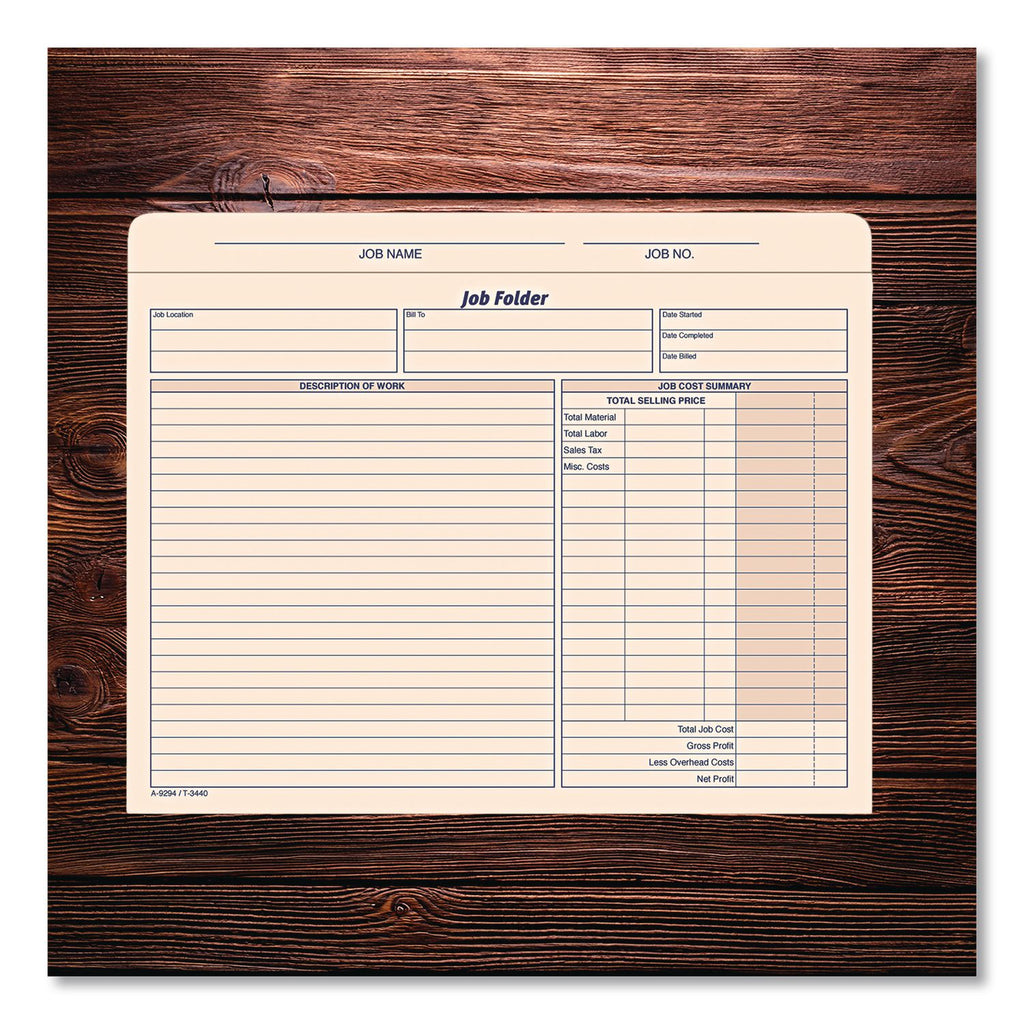 Job Folder, Straight Tabs, Letter Size, Manila, 20/Pack