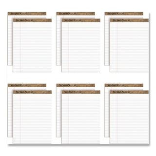 Second Nature Recycled Ruled Pads, Wide/Legal Rule, 50 White 8.5 x 11.75 Sheets, Dozen