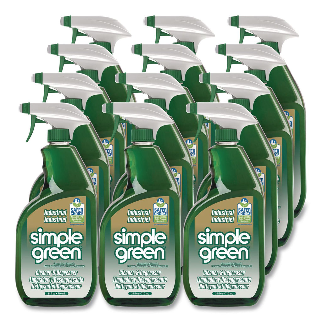 Industrial Cleaner and Degreaser, Concentrated, 24 oz Spray Bottle, 12/Carton