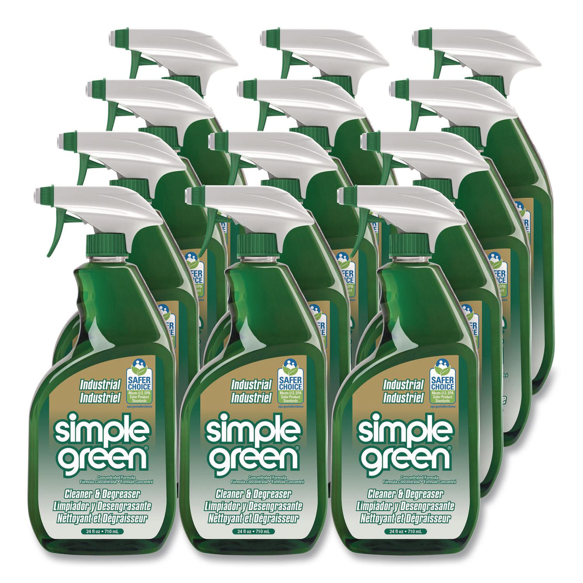 Industrial Cleaner and Degreaser, Concentrated, 24 oz Spray Bottle, 12/Carton